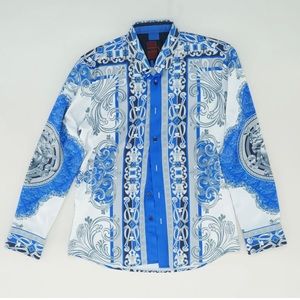 Blue graphic long sleeve.